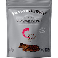 Fusion Jerky Artisan Beef Jerky, Cracked Pepper, 2.5 Oz - All Natural, 8G Protein, Premium Usa Sourced Meat, Gluten Free, Prime Cuts, No Nitrates, No Added Msg, No Preservatives, Made In Usa