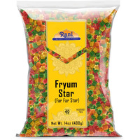 Rani Far Far/Fryums (Wheat & Tapioca Pellet) Star Shape 14Oz (400G) ~ Vegan, Kosher, Uncooked, Used To Make Papad, Bhungra/Chip Snack