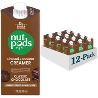 Nutpods Classic Chocolate Unsweetened Dairy-Free Creamer, Made From Almonds And Coconuts, Whole30, Keto, Gluten Free, Non-Gmo, Vegan, Kosher (12-Pack)