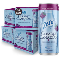 Clearly Canadian Zero Sugar Forest Blackberry Sparkling Water Beverage, Zero Sugar & Zero Calories, Diet Soda Alternative, 12 Fl Oz Can (Pack Of 24)