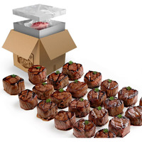 Grumpy Butcher Large Filet Mignon Steak (8 Oz Each, 24 Pack) | Steak House Size Beef Tenderloin Center Cut | Bulk Steak Case