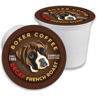 Boxer Coffee 52 Count Decaf French Roast Swiss Water Process Single-Serve Cups Pods Specialty Grade Gourmet Artisan Coffee, Keurig K-Cup 2.0 Compatible