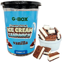 G-Box Freeze Dried Ice Cream Sandwiches (Vanilla, 7 Oz) | Freeze Dried Backpacking & Camping Food, Nasa Space Dessert, Perfect For Camping, Outdoor, Party - Air-Tight Sealed In A Deli Container