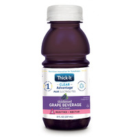 Thick-It Clear Advantage Mildy Thick Grape Drink Plus Electrolytes, Nectar Consistency, Swallowing Aid, Hydration On The Go, Convenient & Ready-To-Use, No Mixing Needed, 8 Oz Bottle (24 Pack)