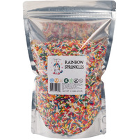 Rainbow Sprinkles-Dairy Free, Gluten-Free, Egg Free, Vegan, Soy Free, Nuts Free, Kosher, Sprinkle Medley Mix, For Baking, Decorating, Cookies, Cupcakes, Cakes, Topping, Jimmies, Sugar Shapes, Pouch