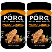 Porq Artisanal Fried Pork Rinds, Panko Crumbs, Breadless Alternative To Bread Crumbs, Zero Carbs, Gluten Free & Keto Friendly, 10.5-Ounce Bottle (Pack Of 2)