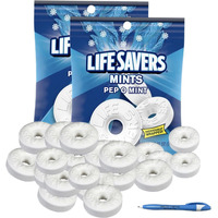 Lifesavers (Pep - O - Mint) | Lifesavers Hard Candy Breath Mints & Refreshing Taste | Flavored Individually Wrapped - 2 Bags | Sameday Shippers Offers Free Pen