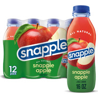 Snapple Apple Juice Drink, 16 Fl Oz Recycled Plastic Bottle, Pack Of 12