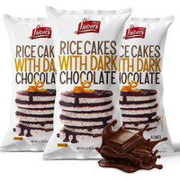 Liebers Dark Chocolate Rice Cakes, Kosher Certified Dairy Free, Gluten Free Snack (Dark Chocolate) Pack Of 3