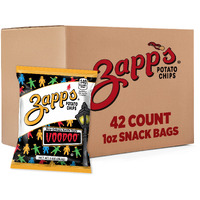 Zapp's New Orleans Voodoo Potato Chips, 42 Count - Crunchy, Gluten Free Snack With Salt, Vinegar, And Smoky Bbq Flavors