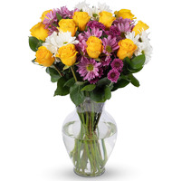 Benchmark Bouquets Life Is Good Flowers Yellow, Prime Delivery, Vase Included, Grower Direct Fresh Cut Flowers, Gift For Home D  Cor, Birthday, Anniversary, Get Well, Sympathy, Friendship And Love.