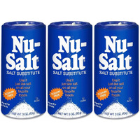 Nu-Salt Sodium-Free Salt Substitute (3 Pack) Contains Potassium Chloride, Table Salt Alternative, Vegan, Good For Chips, Pretzels, French Fries, Popcorn Seasoning, 3Oz Shaker Bottle