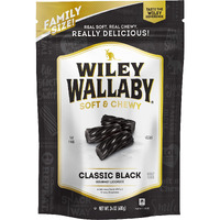 Wiley Wallaby Licorice 24 Ounce Classic Gourmet Soft & Chewy Australian Black Licorice Candy Twists, 1 Pack