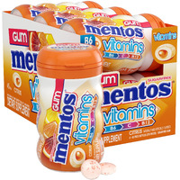 Mentos Vitamins Gum, Sugar Free Gum With Vitamins And Xylitol Sweetener, Citrus, 45 Count Bottle, 6 Bottles