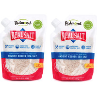 Redmond Real Sea Salt - Natural Unrefined Gluten Free Kosher, 16 Ounce Pouch (2 Pack)