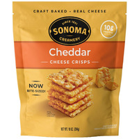 Sonoma Creamery Cheese Crisps - Cheddar Savory Cheese Cracker Snack High Protein Low Carb Gluten Free Wheat Free 10 Ounce (1 Count)