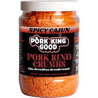 Pork King Good Spicy Cajun Low Carb Keto Diet Pork Rind Breadcrumbs!Perfect For Ketogenic, Paleo, Gluten-Free, Sugar Free And Bariatric Diets (Original) (Cajun, 12 Oz Jar)