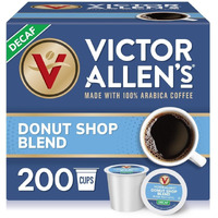 Victor Allen's Coffee Decaf Donut Shop Blend, Medium Roast, 200 Count, Single Serve Coffee Pods For Keurig K-Cup Brewers
