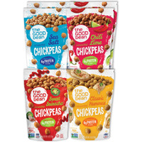 The Good Bean Crunchy Chickpeas - Variety Pack - (6 Pack) 6 Oz - Sea Salt, Chili Lime, Sweet Sriracha, And Classic Hummus Roasted Chickpea Beans - Vegan Snack - Good Source Of Plant Protein And Fiber