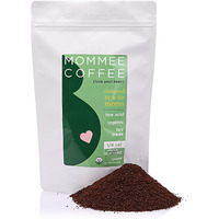 Mommee Coffee Quarter Caf Ground Low Acid Coffee - 100% Arabica Organic Coffee Beans With Smooth Caramel Flavor - Medium Grind For Drip, Reusable One Cup Filters - 11 Oz