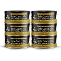 Safe Catch Wild Ahi Yellowfin Tuna Fish Canned, Wild Caught, Lowest Mercury, Lean Protein, Omega 3, Gluten-Free, Kosher, In Extra Virgin Olive Oil, Pack Of 6