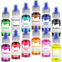 Cherrysea 12 Colors Food Coloring Set - Vibrant Liquid Food Colors Frosting Dye Tasteless For Cake Decorating, Easter Egg, Royal Icing, Fondant, Macaron - 0.25 Fl. Oz/Bottles