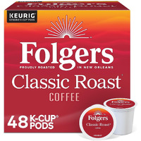 Folgers Classic Roast Coffee, Medium Roast, 48 Keurig K-Cup Pods