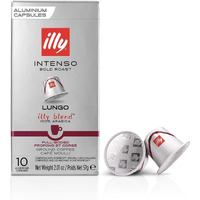 Illy Espresso Compatible Capsules - Single-Serve Coffee Capsules & Pods - Intenso Lungo Dark Roast - Notes Of Cocoa & Dried Fruit Coffee Pods - For Nespresso Coffee Machines - 10 Count
