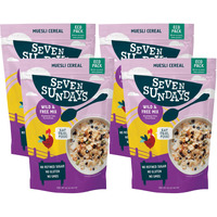 Seven Sundays Muesli Cereal, Wild And Free Blueberry Chia Buckwheat, 32 Oz Bag (Pack Of 4), Gluten Free, 0G Refined Sugar, Enjoy Warm, Cool Or As Overnight Oats