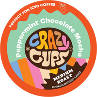 Crazy Cups Flavored Coffee Pods, Peppermint Chocolate Mocha Coffee, Single Serve Coffee For Keurig K-Cups Machines, Hot Or Iced Coffee, Medium Roast Coffee In Recyclable Pods, 80 Count Value Pack