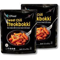 C O'Food Sweet Chili Tteokbokki, Gluten-Free Korean Rice Cakes, Authentic Spicy Korean Street Food Snack, Perfect With Cheese And Ramen Noodles, Ready To Eat, No Msg, No Corn Syrup, Pack Of 2