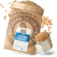 Grand Teton Ancient Grains - 100% Organic Einkorn Berries, Premium Food-Grade Farro Piccolo, For Milling Into Flour, Baking, Pilafs, & Soups, 25 Lbs
