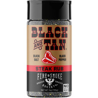 Fire & Smoke Society Black & Tan Steak Seasoning | Bbq Rubs, Steak Rub For Smoking And Grilling Meat | Steaks, Brisket, Burgers Dry Bbq Rubs And Spices | M 7 Oz