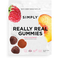 Simply Really Real Gummies | Made With Real Fruit | Peach And Raspberry | 1.8 Oz (Pack Of 8) | No Cane Sugar + Gluten Free + Kosher