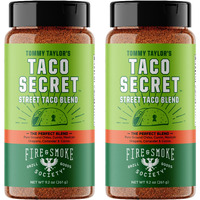 Fire & Smoke Society Taco Secret Taco Seasoning Mix | Xl Bottles | Fajita Seasoning Mix, Carnitas, Meat, Mexican Spice Blend | Msg Free, Gluten Free, Non-Gmo | 9.2 Oz (2-Pack)