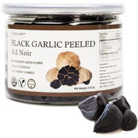 Orgnisulmte Canada Peeled Black Garlic Fermented For 90 Days Peeled Multiple Clove Super Foods, Ready To Eat 7.05 Oz