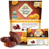 Sunny Fruit Organic Dried Pitted Deglet Nour Dates - 1 Bag (5 Individual Portion Packs) | Healthy, Convenient Superfood Snack Packs | Organic, Non-Gmo, Halal, Kosher, No Preservatives, No Sugar Added