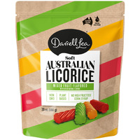 Darrell Lea Soft Australian Licorice, Mixed Fruit Flavor, 20 Ounce Bag (1-Pack) | Non-Gmo, No Palm Oil, Plant Based, No High Fructose Corn Syrup | Soft & Chewy Licorice Candy, Made In Australia