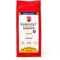Puroast Low Acid Ground Coffee, Bold Vanilla Flavor, High Antioxidant, 2.5 Pound Bag