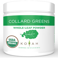 Koyah - Organic Usa Grown Collard Greens Powder (Equivalent To 15 Cups Fresh): Freeze-Dried, Whole-Leaf Powder