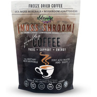 Elderwise Organics Coffee With Mushrooms & Sea Moss - Lion's Mane, Chaga, Reishi & Cordyceps - 24 Servings - Healthy Coffee - Freeze Dried Instant - Chemical Free - Fair Trade
