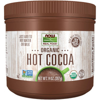 Now Foods, Cocoa Lovers Organic Hot Cocoa, Instant, Rich Milk Chocolate Taste, Low-Fat And Gluten-Free, 14-Ounce