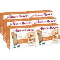 Le Pain Des Fleurs Organic Quinoa Crispbread | Low Sodium, Low Fat, Vegan, & Gluten Free Crackers| 6 Pack Of 5.3 Oz Boxes