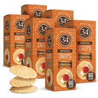 34 Degrees Crisps | Original Crisps | Thin, Light & Crunchy Crisps, 6 Pack (4.5Oz Each)