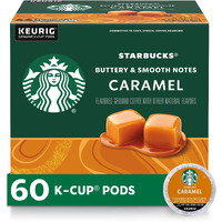 Starbucks K-Cup Coffee Pods, Caramel Flavored Coffee, Naturally Flavored, 100% Arabica, 6 Boxes (60 Pods Total)