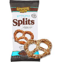 Unique Snacks Extra Salt Splits Pretzels, Original Split-Open Pretzels, Delicious Homestyle Baked Snack Bag, Ou Kosher, And Non-Gmo Food, No Artificial Flavor, 11 Oz. Bag, Pack Of 12