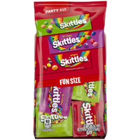 Skittles Original, Skittles Wild Berry & Skittles Sour Fun Size Chewy Candy Variety Pack, Party Size, 26.46 Oz Bulk Bag