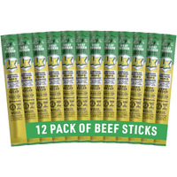Lorissa's Kitchen Premium Grass-Fed & Finished Beef Jerky Snack Sticks 12-Pack: Jalapeo Flavor, 8G Protein, Certified Free From Top 9 Allergens, Gluten-Free, Non-Gmo, Zero Sugar, Keto, Paleo