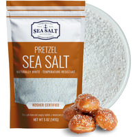 Pretzel Sea Salt, Coarse Sea Salt For Soft Pretzels, Heat Resistant Bagel And Soft Pretzel Salt, All Natural Sea Salt For Baking, 5 Oz Bag, Sea Salt Superstore