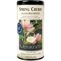 The Republic Of Tea Spring Cherry Green Tea, 50 Tea Bag Tin